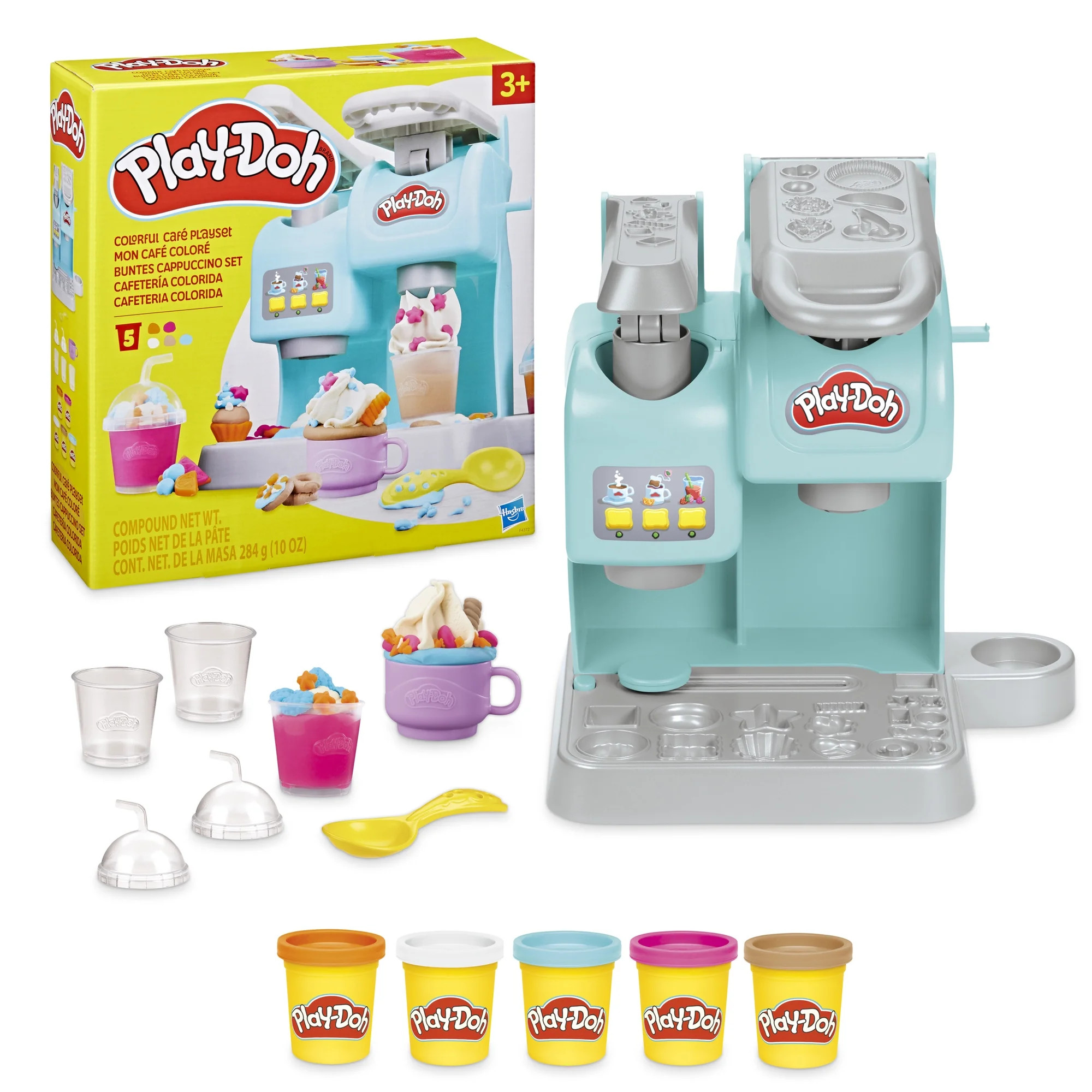 Play-Doh Colorful Cafe Playset, Kitchen Toy with 5 Colors, Preschool Toys, Christmas Gifts for Gi... | Walmart (US)