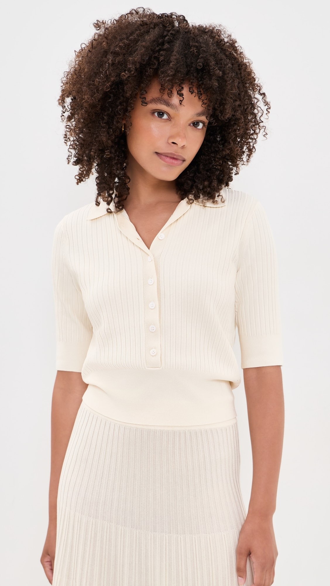 TWP Short Sleeve Polo Sweater | Shopbop | Shopbop
