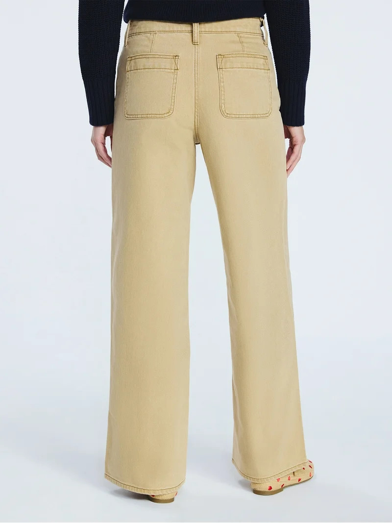 Free Assembly Women's and Women's Plus Wide Leg Jeans with Patch Pockets, 30", 32", and 34" Insea... | Walmart (US)