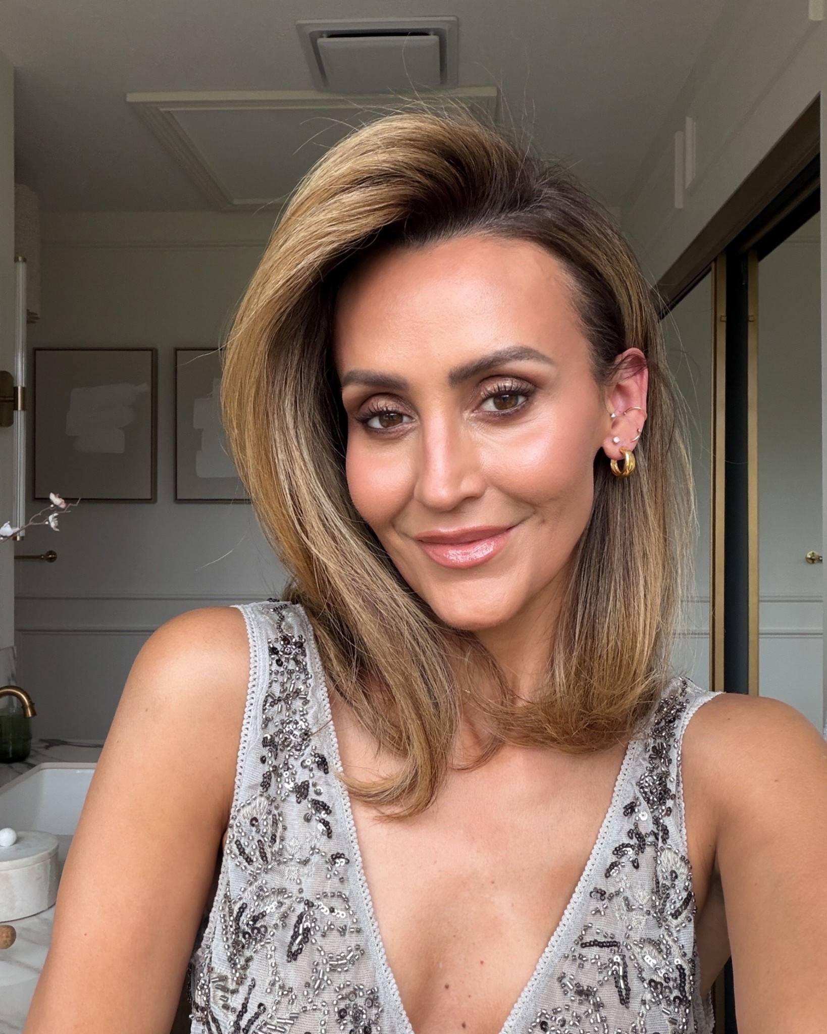 Holiday Glam ✨ listing all of the products I used for the makeup and what I’ve been using in my hair to revive it! 

Sephora Savings Event starts toda: 
All Sephora Collection 30% off: 10/31 - 11/10
Rouge members 20% off: 10/31 - 11/10
VIBs 15% off: 11/4 - 11/10
Insiders 10% off: 11/4 - 11/10
Promotion Code: Use code EVERYTHING to shop! 

Saie Beauty glowy super gel: Sunglow 
Dior forever glow: 3N
Benefit brow wax: 3.75
Hourglass concealer: Siena
Mario Ethereal Eyes Palette: Nature
Mario eyeliner pencil: the perfect brown 
YSL mascara: brown 
Westman Atelier contour stick: Truffle 
Patrick Ta double take blush duo: Not too Much 
Sephora lip pencil: 08 perfect beige 
Fenty Beauty Gloss Bomb: Champ Stamp Fantasy
O/S setting spray 

Hair: 
Shark hair styler
Nutrafol women’s balance 45+ 
Nutrafol Shampoo + conditioner for thinning hair 
Living Proof Triple Bond complex (game changer) 
Fable and Mane HoliRoots pre-wash scalp and hair treatment 
K18 (two or three washes after bleaching hair)

@sephora #sephorapartner #sephorahaul 

#LTKParties #LTKSaleAlert #LTKBeauty