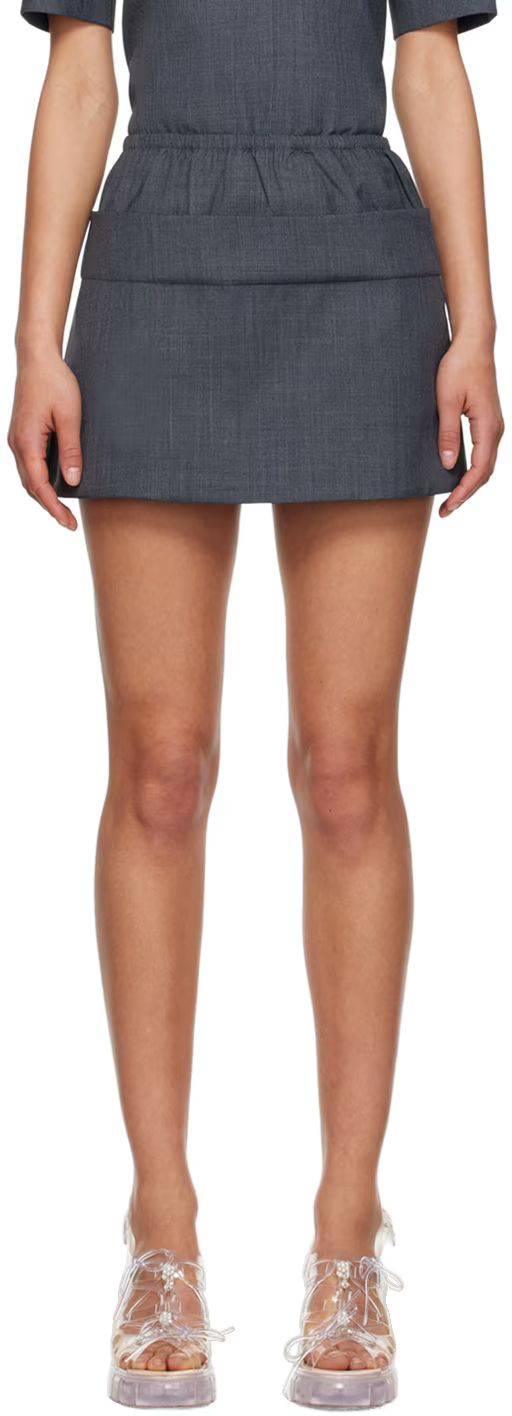 SSENSE Work Capsule – Gray Double Layer Miniskirt | SSENSE