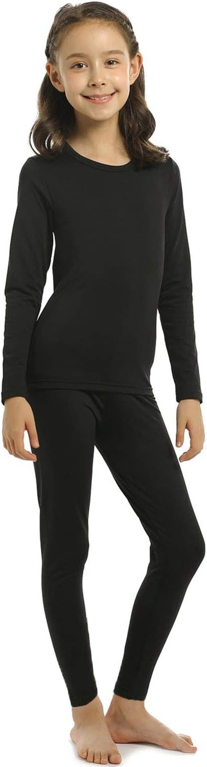 ViCherub Girls Thermal Underwear Set for Kids Long Johns Fleece Lined Base Layer Top & Bottom Col... | Amazon (US)