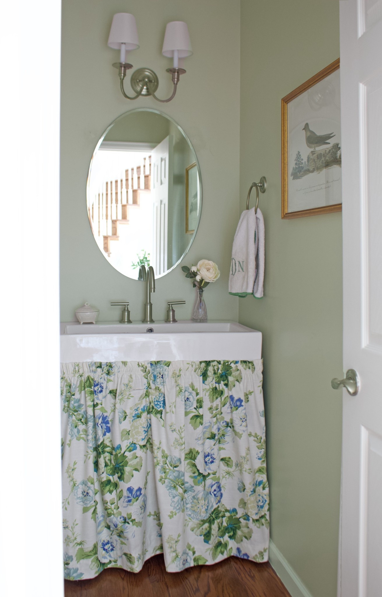 A quick and easy powder bath makeover! Love the idea of adding a skirt to update a vanity!

#LTKHome