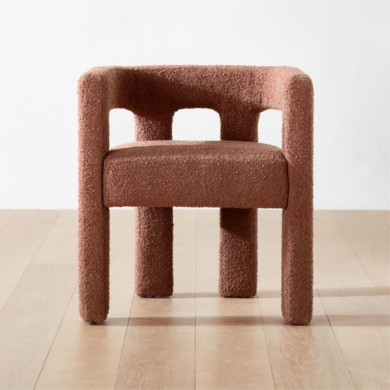 Stature Modern Burnt Sienna Boucle Chair + Reviews | CB2 | CB2