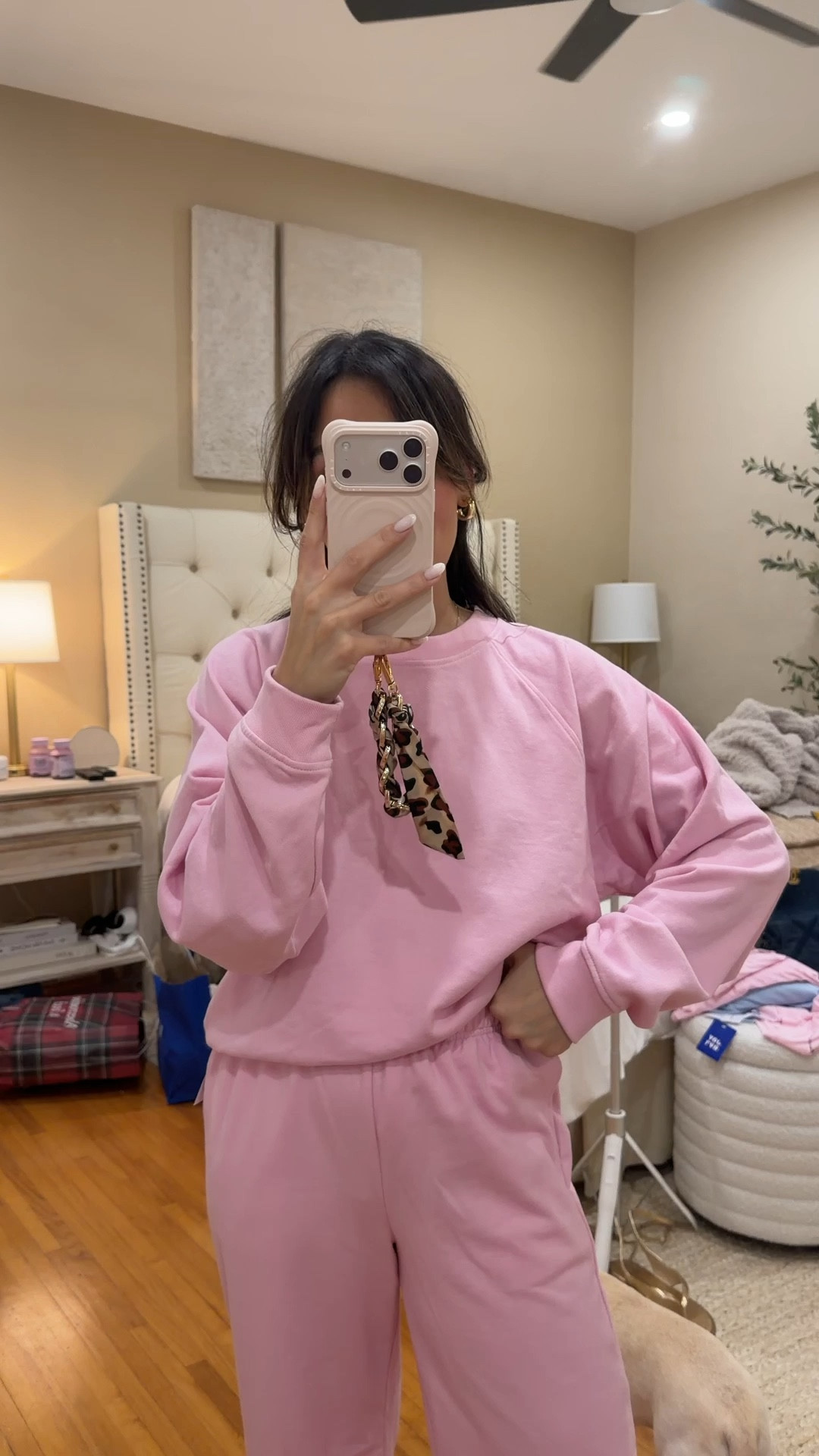 Medium sweater and small bottoms!