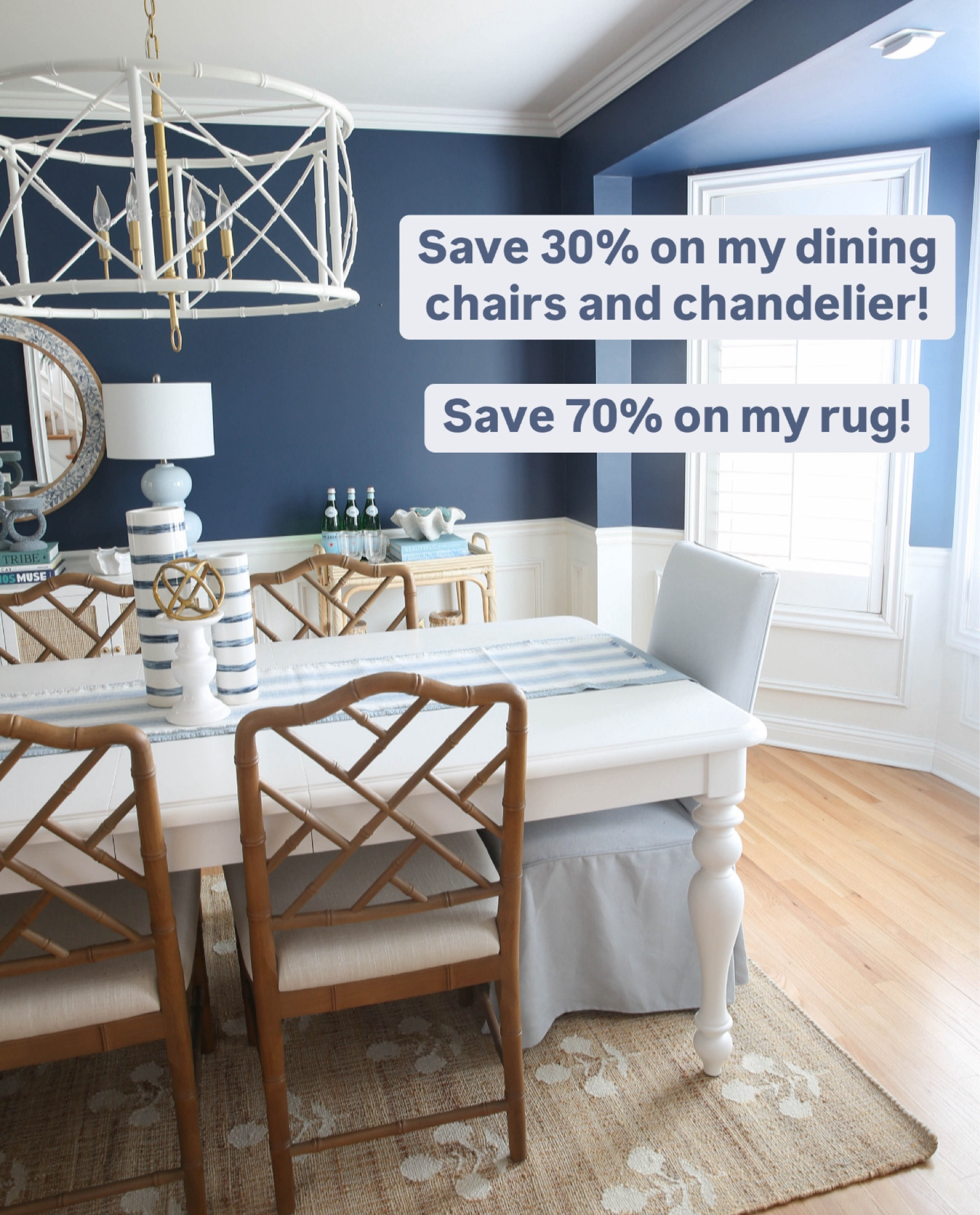 Black Friday and Cyber Monday sale on my dining room chairs, block print jute rug and white bamboo chandelier!



#LTKHome #LTKSaleAlert #LTKFindsUnder100