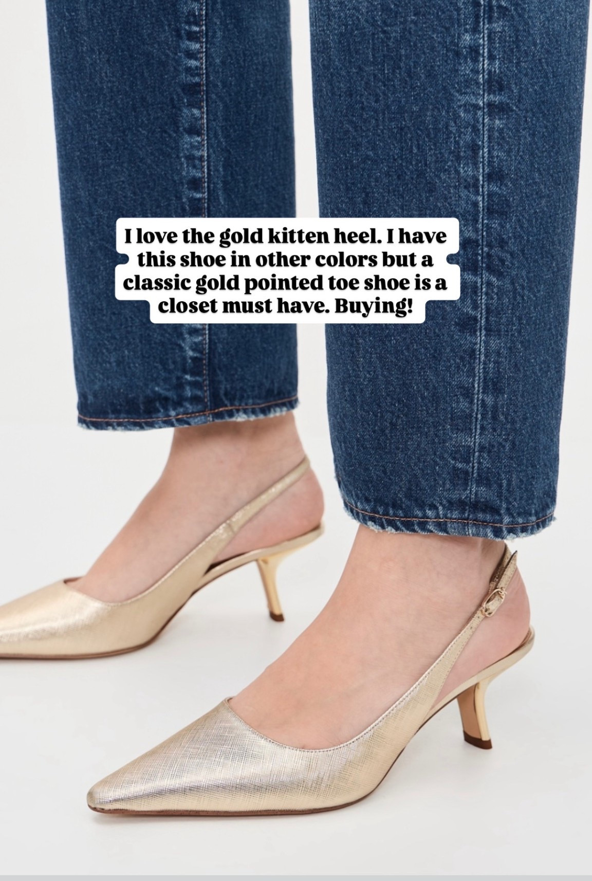 These gold heels are a great staple pair! These would go with so many different looks!

Loverly Grey, Shopbop, Sam Edelman, gold heels, kitten heels, slingback heels 

#LTKootd