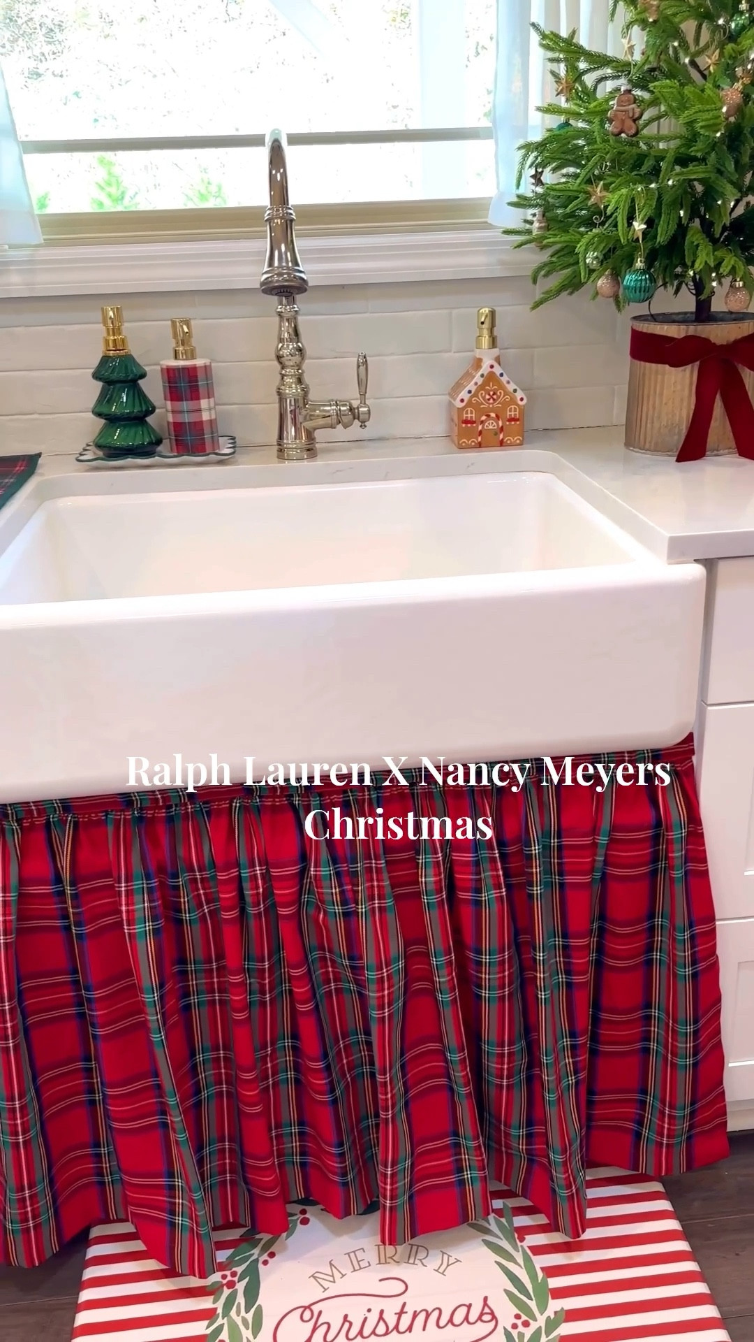 Ralph Lauren X Nancy Meyers Christmas aesthetic 

Sink skirt// tartan // plaid Christmas 
Christmas tree// soap dispenser// mini tree 

#LTKSeasonal #LTKHome #LTKHoliday