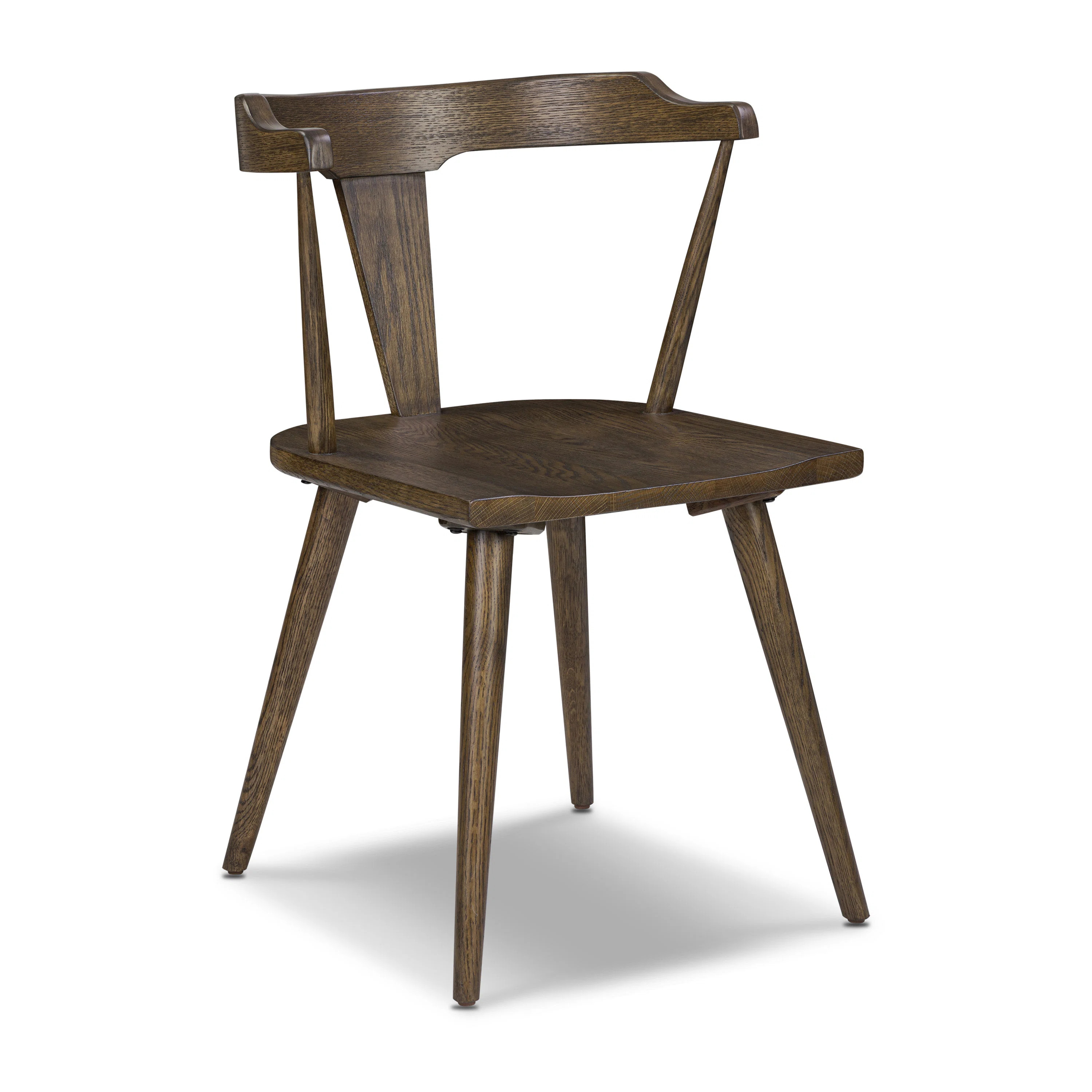 Enzo Solid Oak Wood Dining Chair in Tundra Brown | Wayfair North America