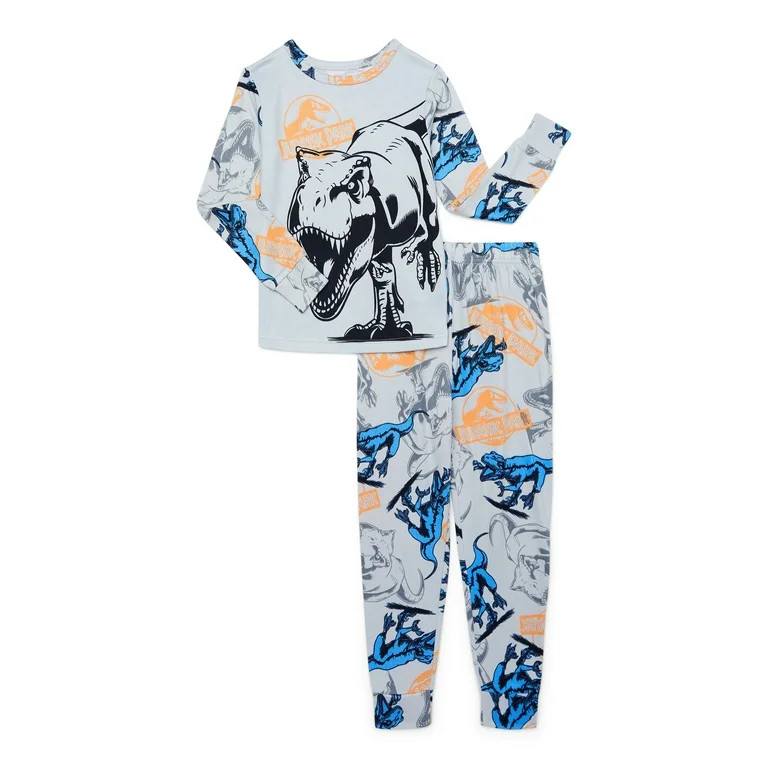 Jurassic Park Boys Long Sleeve Top and Pants Pajama Set, 2-Piece, Sizes 4-10 | Walmart (US)