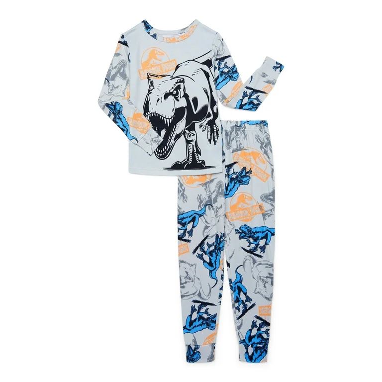 Jurassic Park Boys Long Sleeve Top and Pants Pajama Set, 2-Piece, Sizes 4-10 - Walmart.com | Walmart (US)