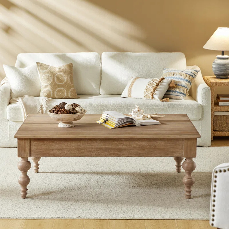 Aristidh Rectangular Coffee Table with Storage Shelf | Wayfair North America