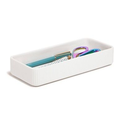 U Brands Fluted Ceramic Pencil Box - White | Target