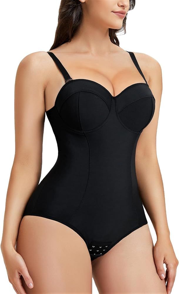 BRABIC Shapewear Bodysuit for Women Tummy Control Low Back Body Shaper Cupped Sleeveless Tank Top... | Amazon (US)
