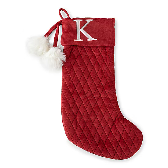 North Pole Trading Co. Red Quilted Velvet Monogram Christmas Stocking Collection | JCPenney