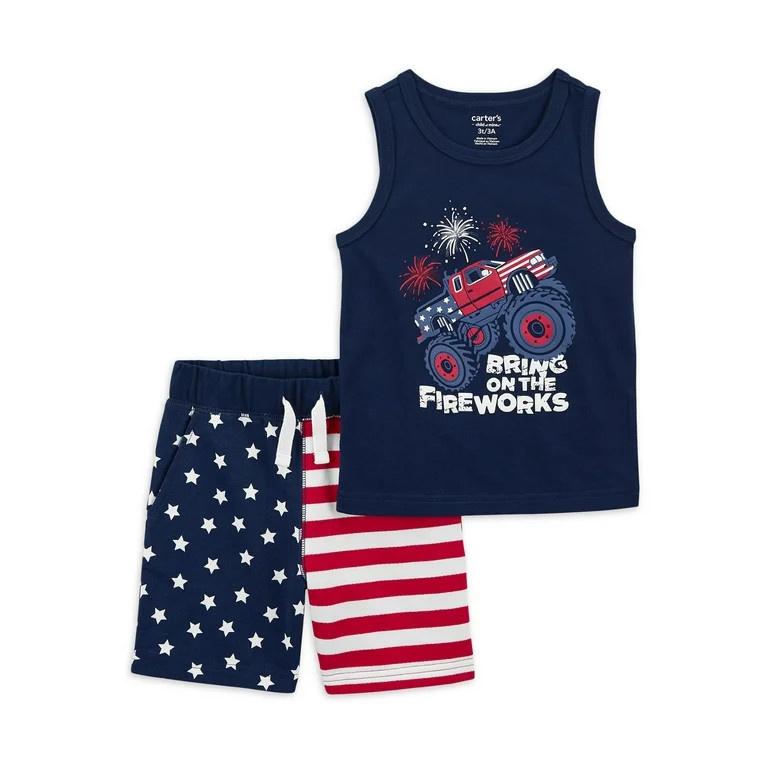 Carter's Child of Mine Toddler Boy Patriotic Outfit Set, 2-Piece, Sizes 12M-5T | Walmart (US)