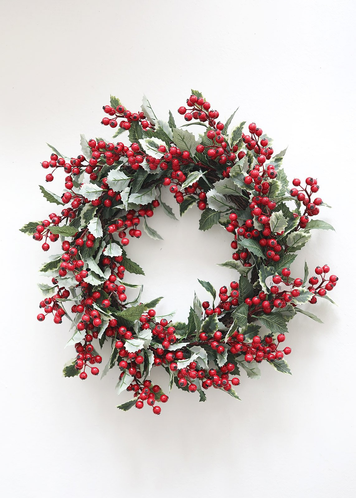 Outdoor Fake Red Waterproof Berry and Holly Christmas Wreath - 22" | Afloral (US)