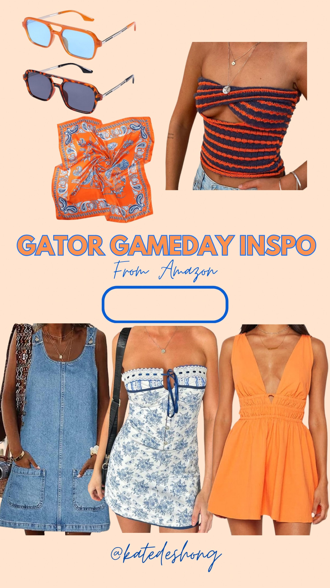Amazon gameday. Orange and blue. Florida gators. Gator gameday. University of florida. College gameday. Orange and blue outfits  

#LTKfindsunder100 #LTKstyletip #LTKSeasonal