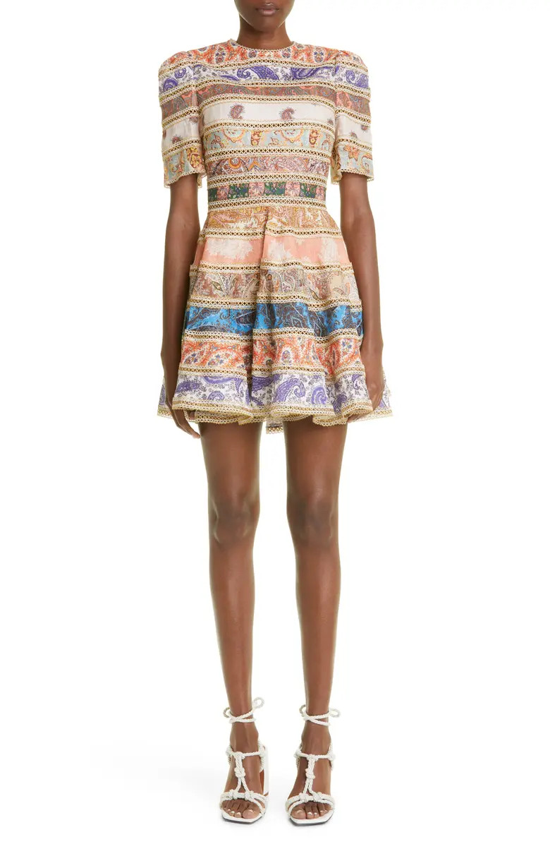 Devi Mixed Print Linen & Cotton Dress | Nordstrom