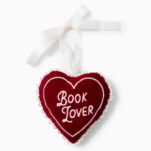 Velvet Embroidered Book Lover Ornament | Barnes & Noble