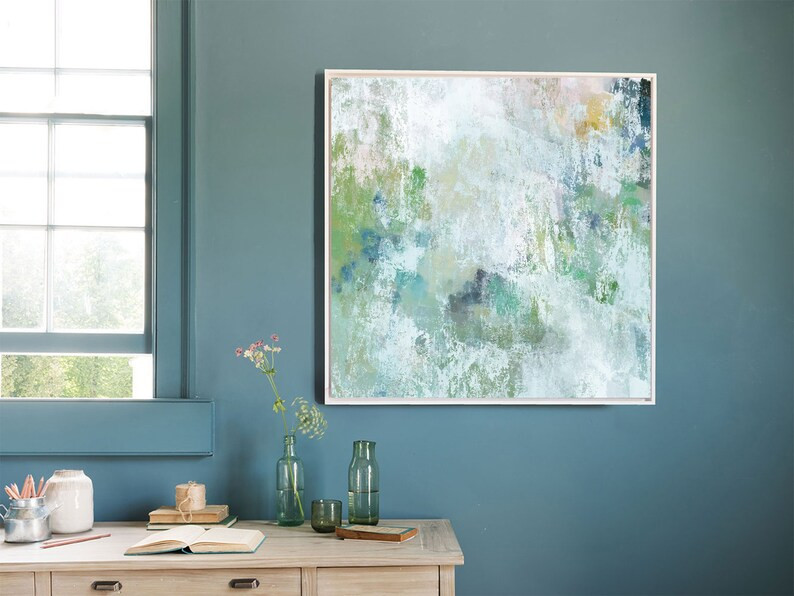 Green Abstract art, large wall art, green abstract art, teal art prints, abstract fine art, mint ... | Etsy (US)