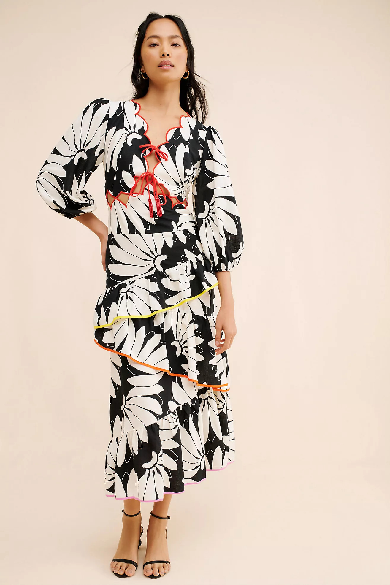 FARM Rio Cutout Tiered Maxi Dress | Anthropologie (US)