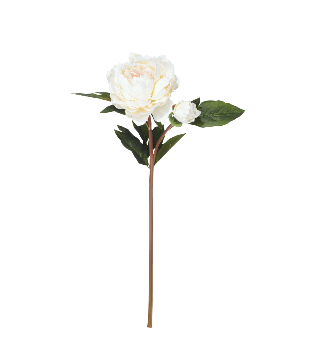 Faux Full Peony Stem - Flushed Cream | OKA US