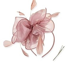 DRESHOW Fascinators Hat Tea Party Headwear Ribbons Feathers on a Headband and a Clip for Girls and W | Amazon (US)