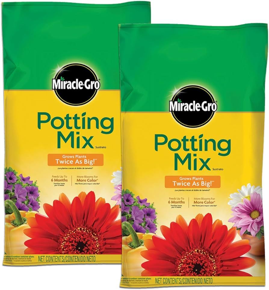 Miracle-Gro Potting Mix, 8 qt. (2 Pack) | Amazon (US)