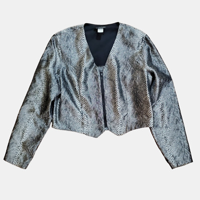 Vintage Banjo Snakeskin Print Metallic Blazer Jacket Womens XL Western 80s  | eBay | eBay US