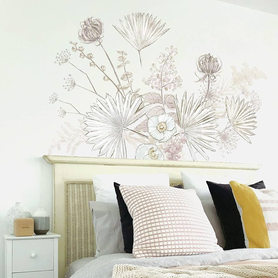 RoomMates RMK4709GM Desert Sun Palm Leaf and Floral Peel and Stick Wall Decals | Amazon (US)