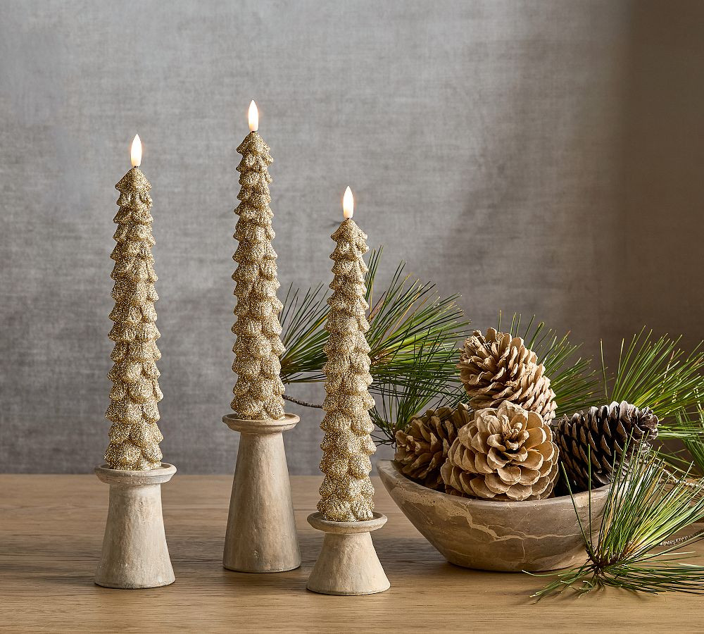 Flameless Tree Taper Candle | Pottery Barn (US)