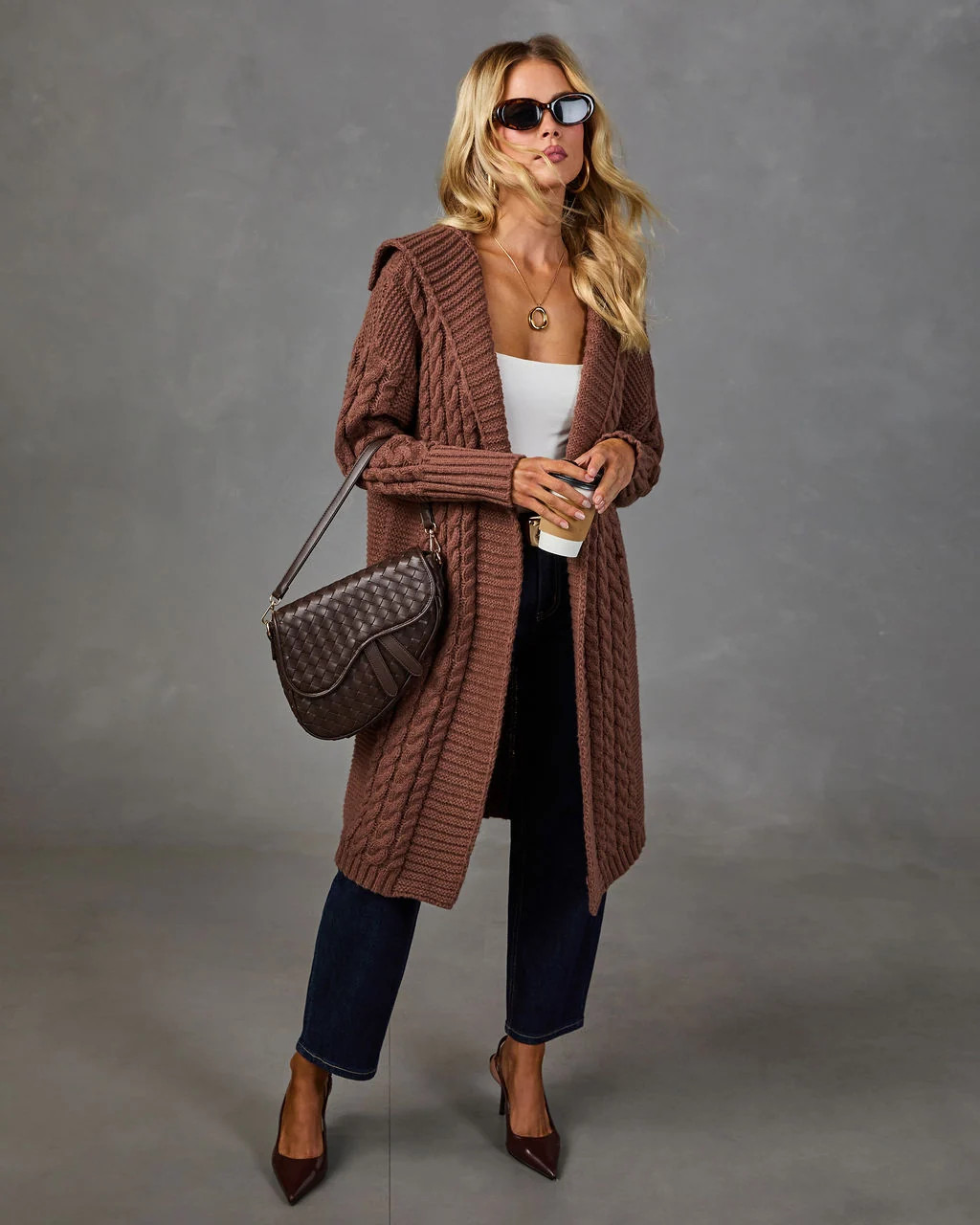 Familiar Feeling Cable Knit Cardigan | VICI