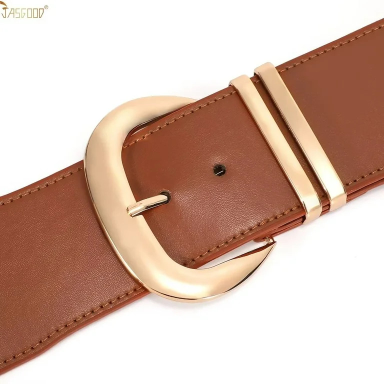 JASGOOD Women Elastic Wide Belts Stretchy Waist Cinch Belt Waistband for Dresses | Walmart (US)