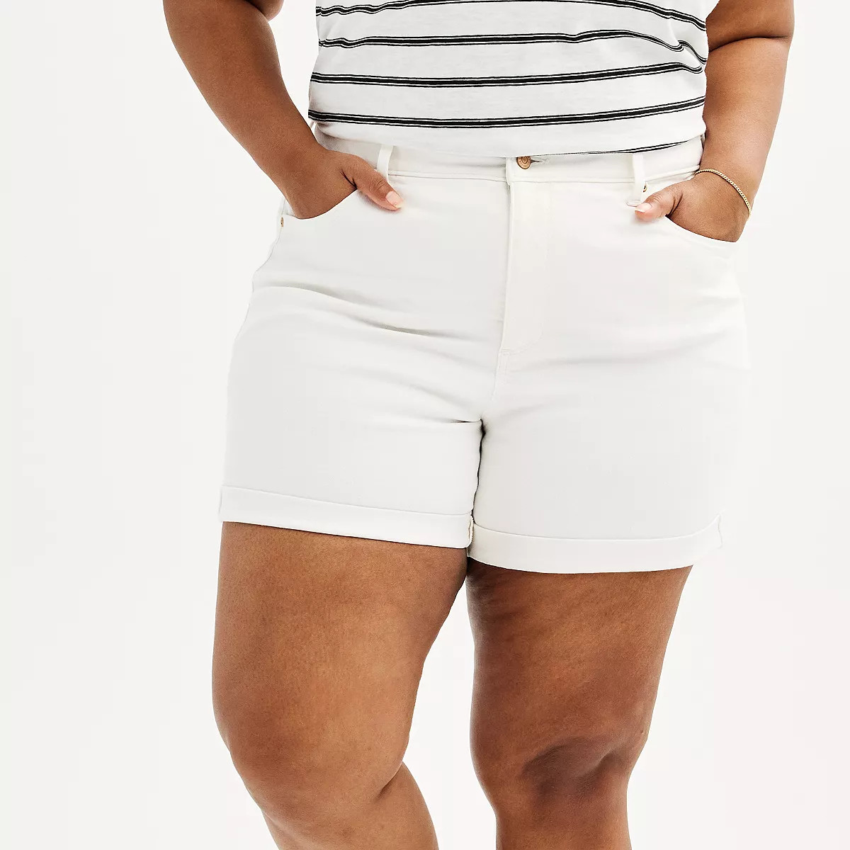 Plus Size Sonoma Goods For Life® Premium Rolled-Cuff Jean Shorts | Kohl's