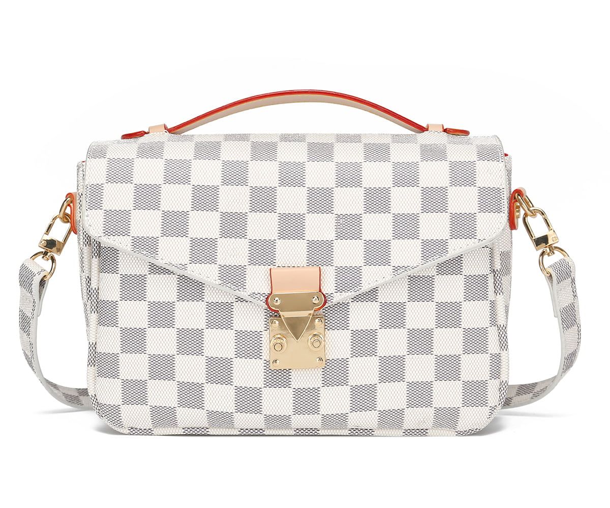 TWENTY FOUR White Checkered Cross Body Bag - Womens Purse Checkered Evening Bag Ladies Shoulder B... | Walmart (US)