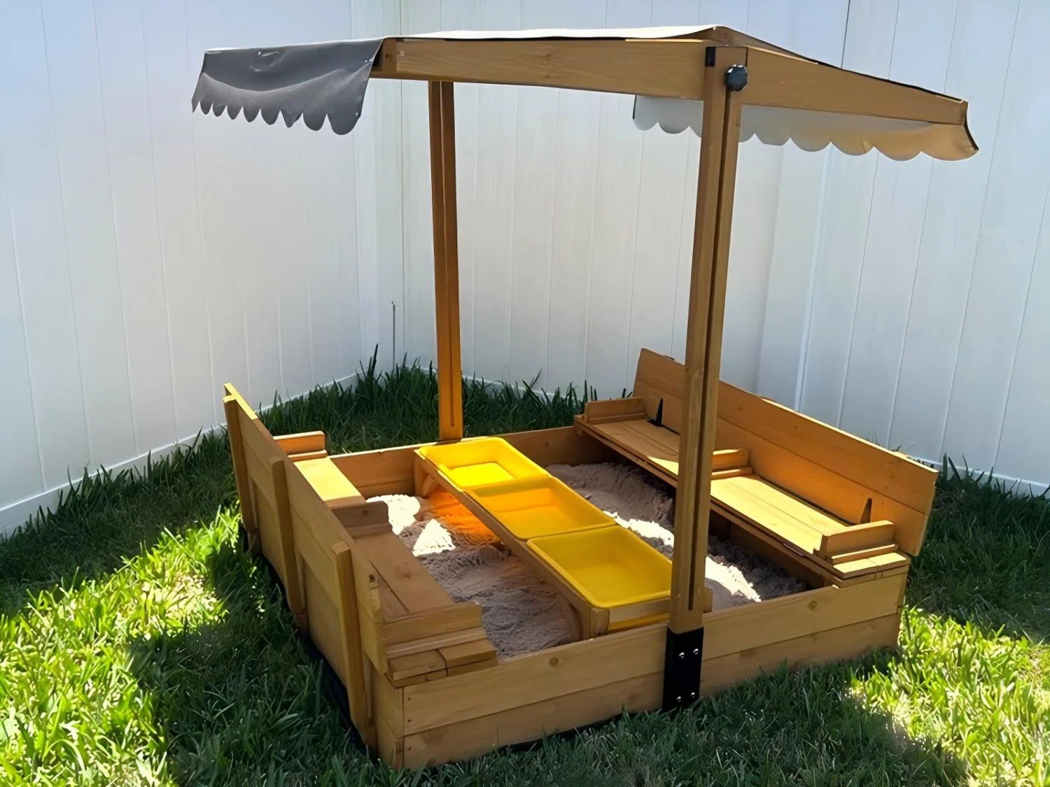 Aivituvin 47.2'' x 51.9'' Square Sandbox with Cover | Wayfair North America