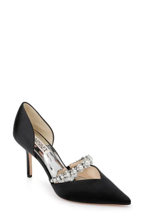 Badgley Mischka Collection Nathalie d'Orsay Pointed Toe Pump in Black at Nordstrom, Size 8.5 | Nordstrom