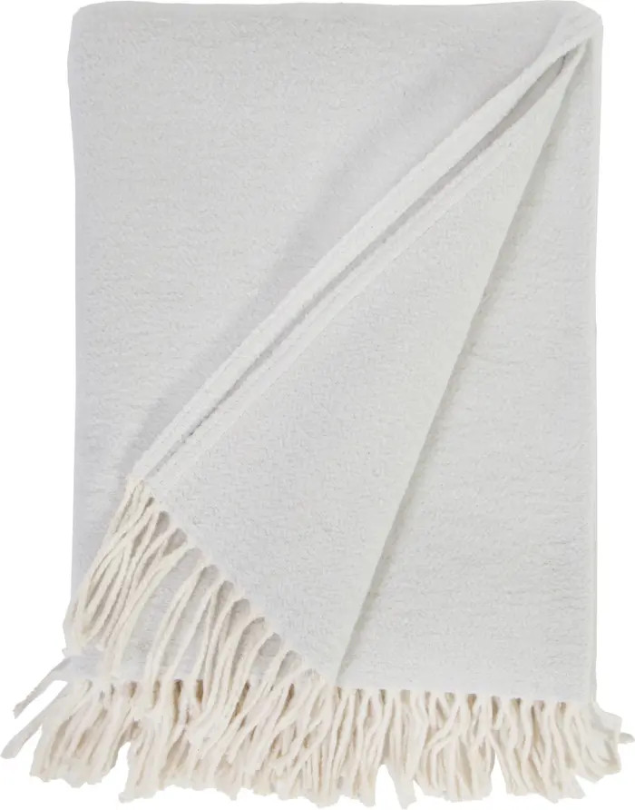Billie Fringe Cotton Throw Blanket | Nordstrom
