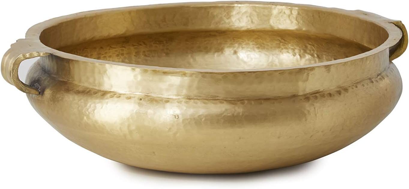 Serene Spaces Living Gold Brass Handmade Hammered Metal Decorative Bowl – Perfect Fruit Basket,... | Amazon (US)