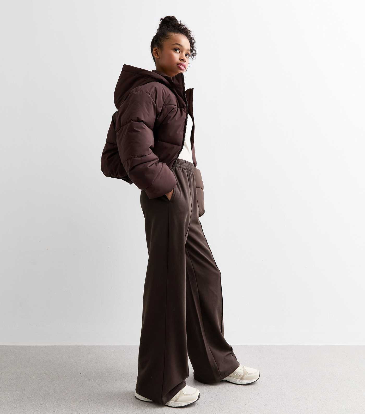 Girls Brown Wide Leg Joggers | New Look | New Look (UK)