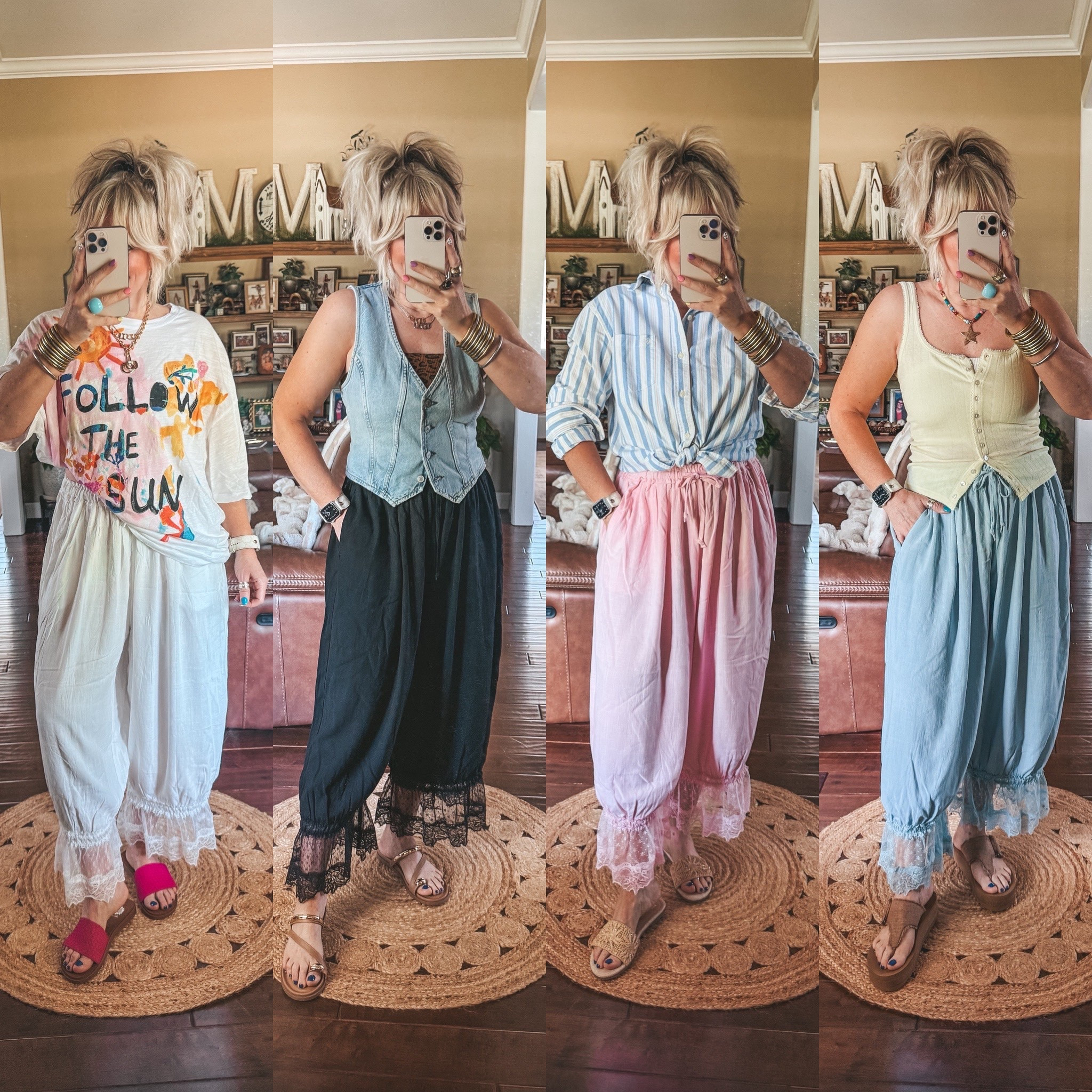 These pants are so good and come in lots of colors! I’m on a medium! 
Also styled with my new YELLOWBOX sandals. They also run true to size. 
#ad #sponsored #yellowboxpartner @Yellow Box 

#LTKOver40 #LTKootd #LTKgrwm