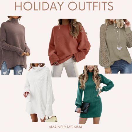 Holiday outfit ideas! 
Sweaters and sweater dresses perfect for the holiday season! 

#holidaysweater #sweaterdress #casual #winter #warm #semiformal #businesscasual

#LTKCyberWeek #LTKGiftGuide #LTKHoliday