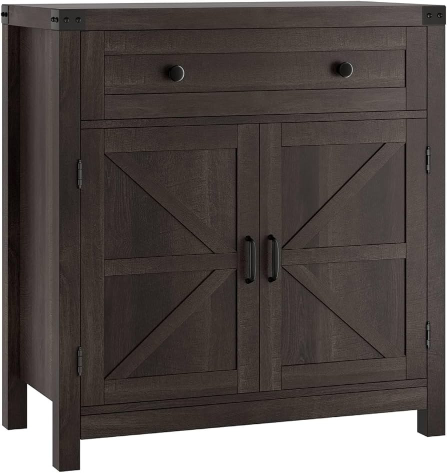 HOSTACK Coffee Bar Cabinet, Kitchen Storage Cabinet, Modern Farmhouse Buffet Sideboard with Drawe... | Amazon (US)
