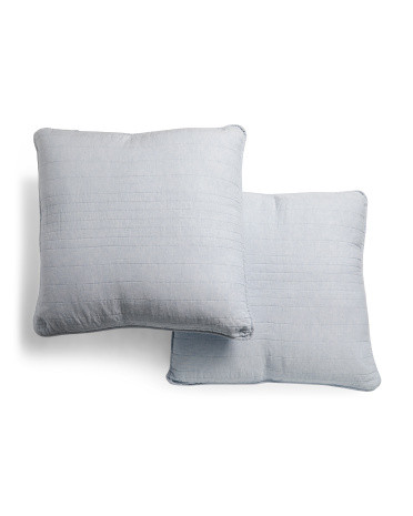 Set Of 2 Linen Blend Euro Pillows | TJ Maxx