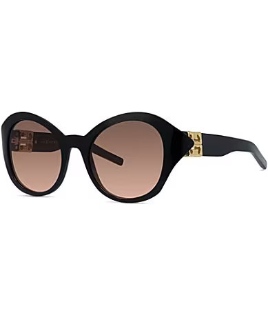 Givenchy Women's 4G Liquid 54mm Round Sunglasses - Shiny Black/Gradient Brown to Rose | Dillard's