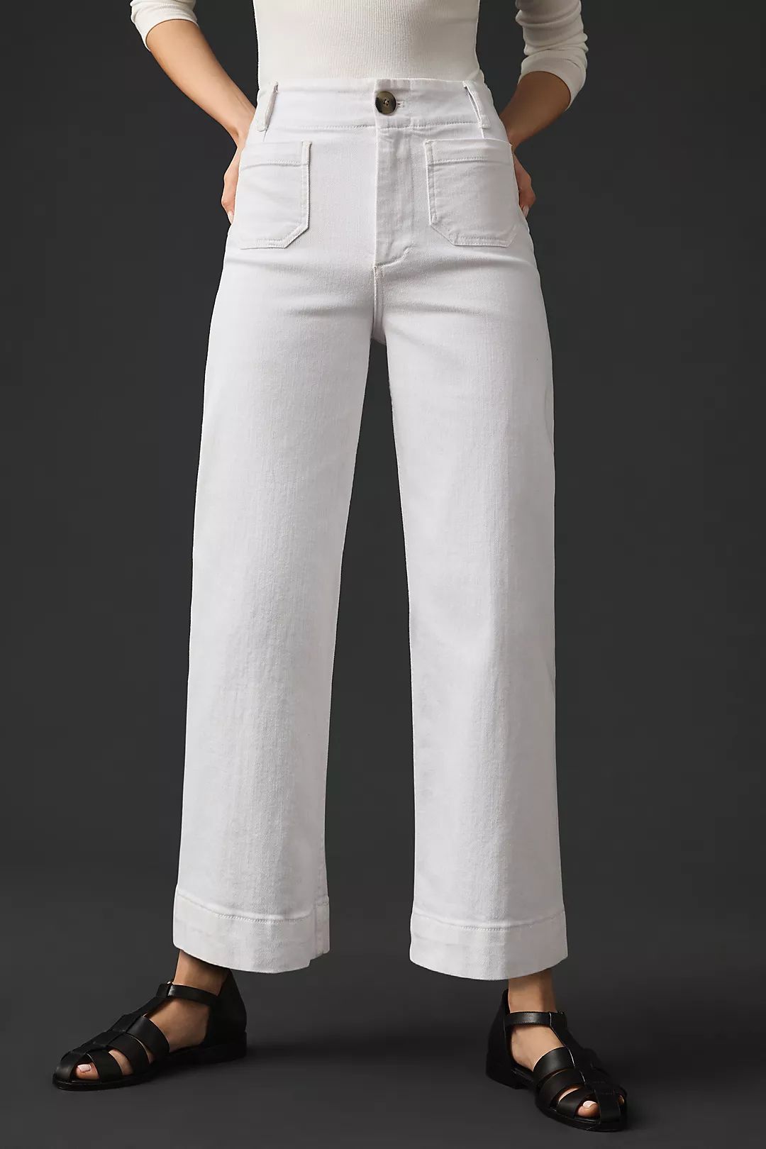 The Denim Colette Cropped Wide-Leg Jeans | Anthropologie (US)