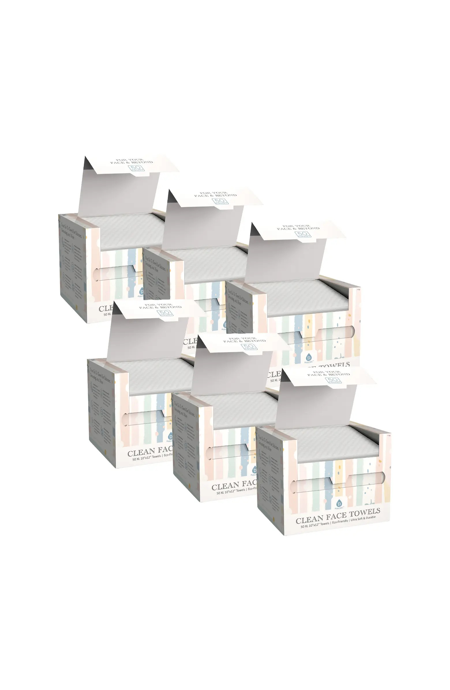 Clean Facial Towels - Six Pack Bundle - Eco-Friendly, Extra-Large, 100% Plant-Based Towels | Nordstrom