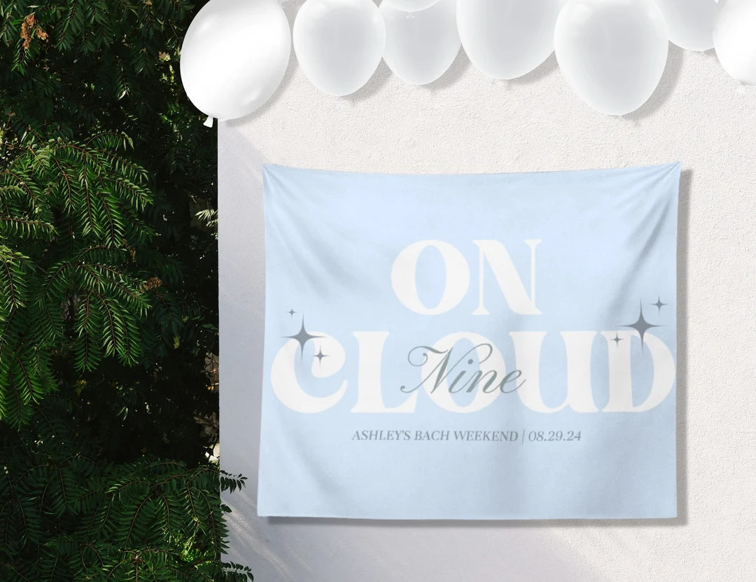 On Cloud Nine Custom Bachelorette Photo Backdrop  - Etsy | Etsy (US)