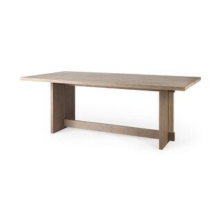 Aida Light Brown Solid Wood Dining Table - 84"L x 42"W x 30"H - Light Brown | Bed Bath & Beyond